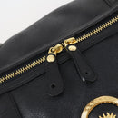 VERSACE Boston Bag Leer 2way Zwart Goud Auth am9495-19