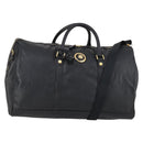VERSACE Boston Bag Leer 2way Zwart Goud Auth am9495-1