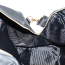 VERSACE Boston Bag Leer 2way Zwart Goud Auth am9495-22