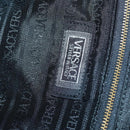 VERSACE Boston Bag Leer 2way Zwart Goud Auth am9495-24