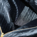 VERSACE Boston Bag Leer 2way Zwart Goud Auth am9495-26