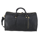 VERSACE Boston Bag Leer 2way Zwart Goud Auth am9495-3