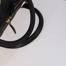 VERSACE Boston Bag Leer 2way Zwart Goud Auth am9495-9
