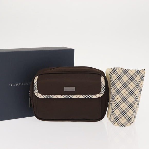 BURBERRY Nova Check Handkerchief Pouch Canvas 2 Set Brown Beige Auth am9497