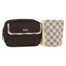 BURBERRY Nova Check Handkerchief Pouch Canvas 2 Set Brown Beige Auth am9497-1