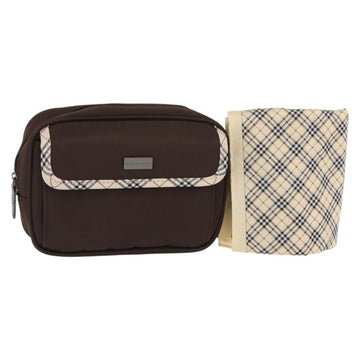 BURBERRY Nova Check Handkerchief Pouch Canvas 2 Set Brown Beige Auth am9497