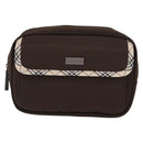 BURBERRY Nova Check Handkerchief Pouch Canvas 2 Set Brown Beige Auth am9497-2