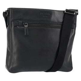 PRADA Shoulder Bag Leather Black Auth am9498V