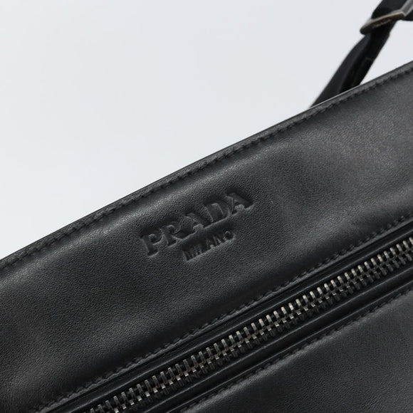PRADA Shoulder Bag Leather Black Auth am9498V