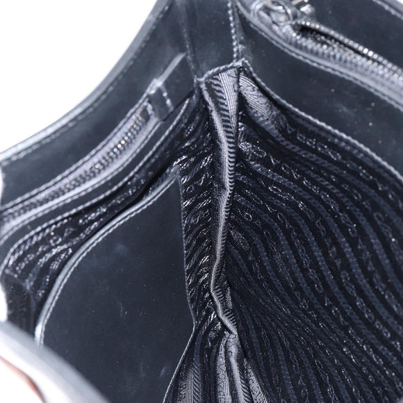 PRADA Shoulder Bag Leather Black Auth am9498V