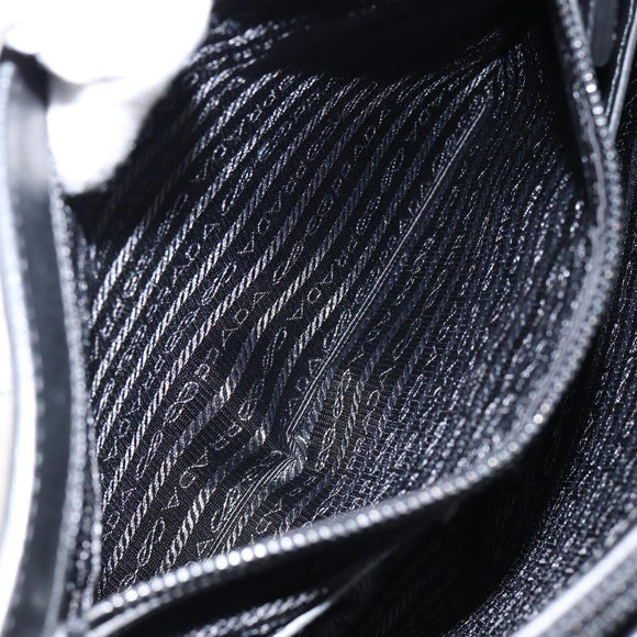 PRADA Shoulder Bag Leather Black Auth am9498V