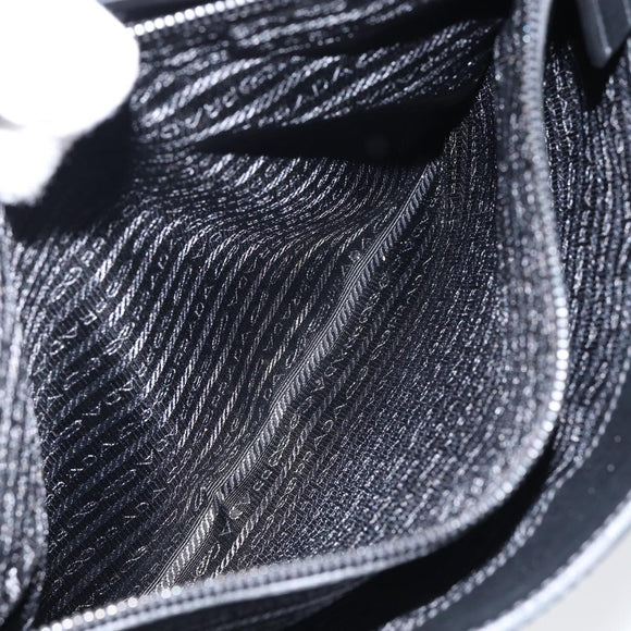 PRADA Shoulder Bag Leather Black Auth am9498V