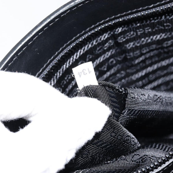 PRADA Shoulder Bag Leather Black Auth am9498V