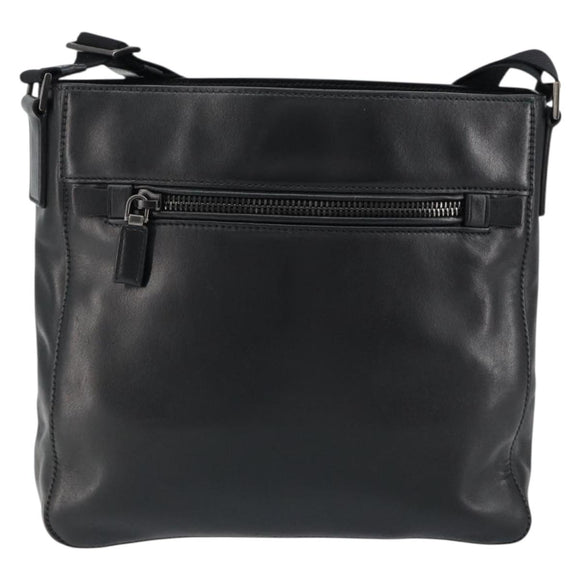 PRADA Shoulder Bag Leather Black Auth am9498V
