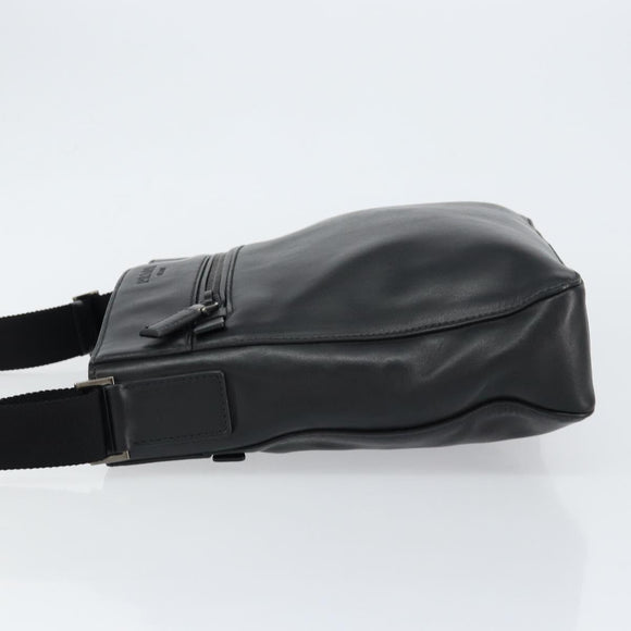 PRADA Shoulder Bag Leather Black Auth am9498V