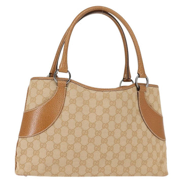 GUCCI GG Canvas Tote Bag Beige Brown 113015 Auth am9499V