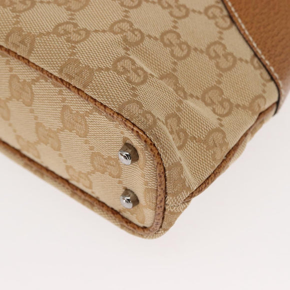 GUCCI GG Canvas Tote Bag Beige Brown 113015 Auth am9499V