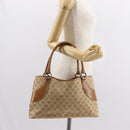 GUCCI GG Canvas Tote Bag Beige Brown 113015 Auth am9499V-21