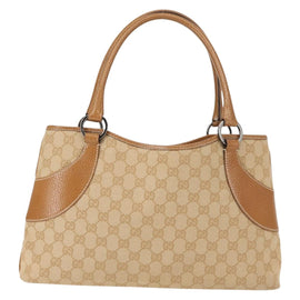GUCCI GG Canvas Tote Bag Beige Brown 113015 Auth am9499V - 0