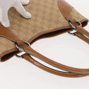 GUCCI GG Canvas Tote Bag Beige Brown 113015 Auth am9499V-6