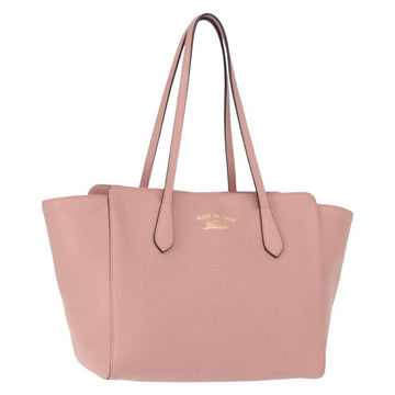 GUCCI Swing Tote Bag Leather Pink Gold 354408 Auth am9500