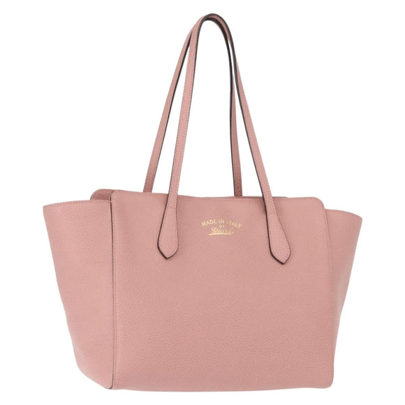 GUCCI Swing Tote Bag Leather Pink Gold 354408 Auth am9500