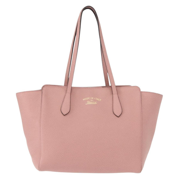 GUCCI Swing Tote Bag Leather Pink Gold 354408 Auth am9500