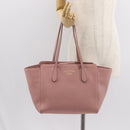 GUCCI Swing Tote Bag Leather Pink Gold 354408 Auth am9500-21