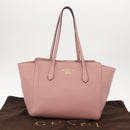 GUCCI Swing Tote Bag Leather Pink Gold 354408 Auth am9500-12
