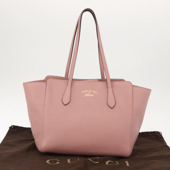 GUCCI Swing Tote Bag Leather Pink Gold 354408 Auth am9500