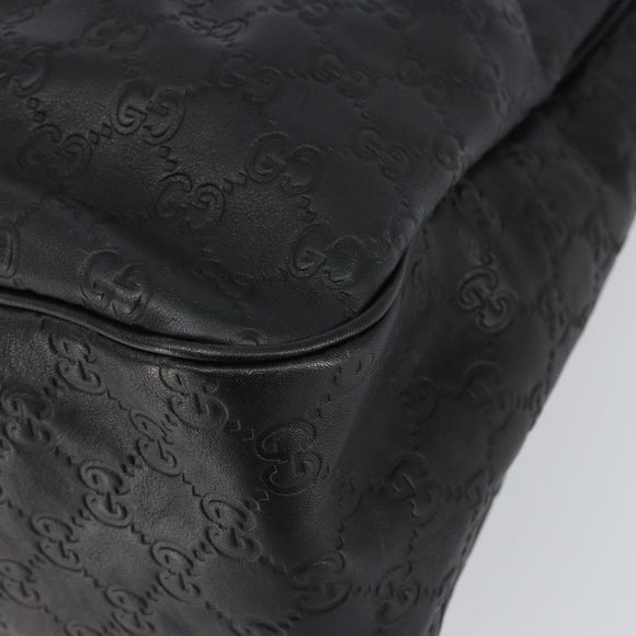 GUCCI GG Canvas Guccissima Tote Bag Leather Black Gold 296835 Auth am9501V