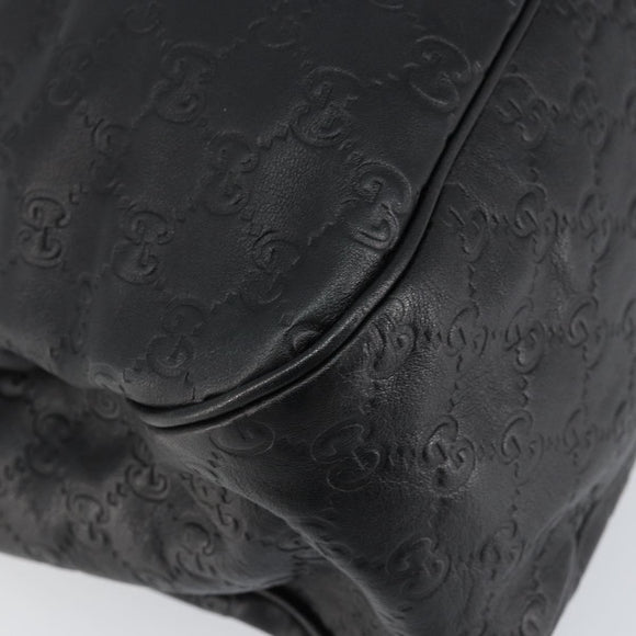 GUCCI GG Canvas Guccissima Tote Bag Leather Black Gold 296835 Auth am9501V