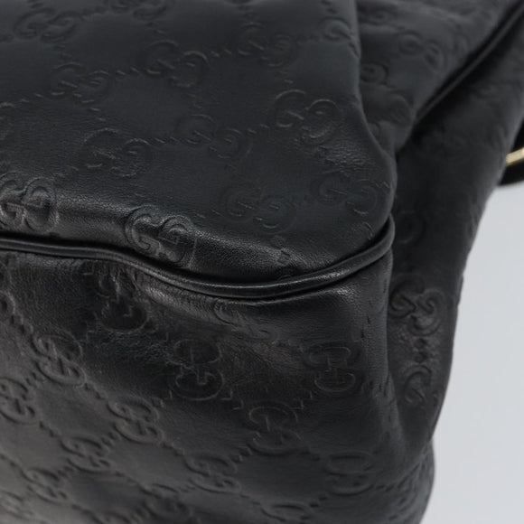 GUCCI GG Canvas Guccissima Tote Bag Leather Black Gold 296835 Auth am9501V