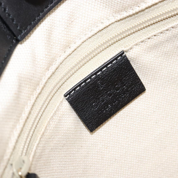 GUCCI GG Canvas Guccissima Tote Bag Leather Black Gold 296835 Auth am9501V