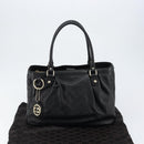 GUCCI GG Canvas Guccissima Tote Bag Leather Black Gold 296835 Auth am9501V-12