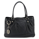 GUCCI GG Canvas Guccissima Tote Bag Leather Black Gold 296835 Auth am9501V-13