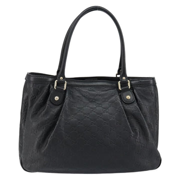 GUCCI GG Canvas Guccissima Tote Bag Leather Black Gold 296835 Auth am9501V - 0