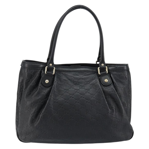 GUCCI GG Canvas Guccissima Tote Bag Leather Black Gold 296835 Auth am9501V