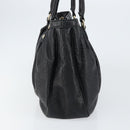 GUCCI GG Canvas Guccissima Tote Bag Leather Black Gold 296835 Auth am9501V-3