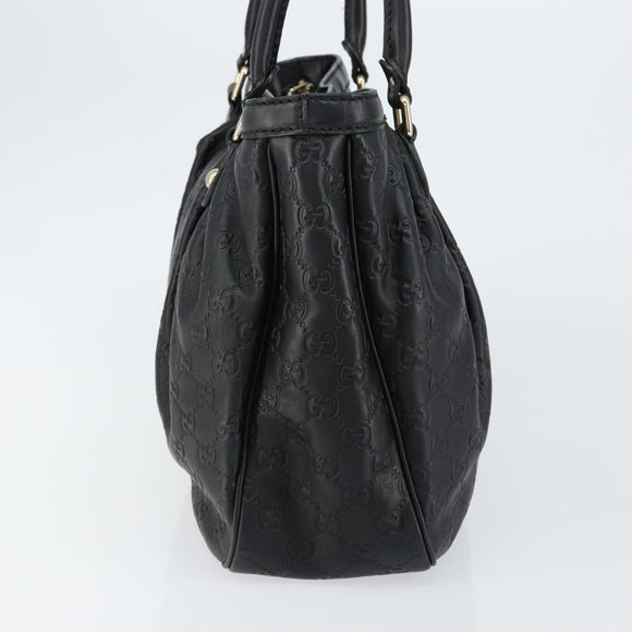 GUCCI GG Canvas Guccissima Tote Bag Leather Black Gold 296835 Auth am9501V