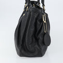 GUCCI GG Canvas Guccissima Tote Bag Leather Black Gold 296835 Auth am9501V-4