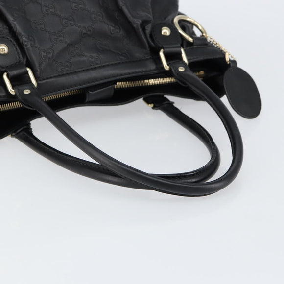 GUCCI GG Canvas Guccissima Tote Bag Leather Black Gold 296835 Auth am9501V