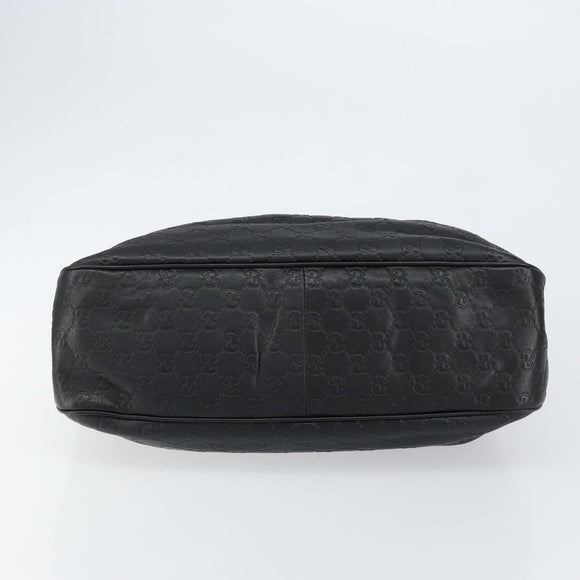 GUCCI GG Canvas Guccissima Tote Bag Leather Black Gold 296835 Auth am9501V