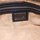 FENDI Zucca Canvas Celeria Tote Bag Black Brown Silver Auth am9502-19