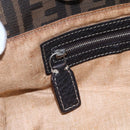 FENDI Zucca Canvas Celeria Tote Bag Black Brown Silver Auth am9502-20