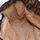 FENDI Zucca Canvas Celeria Tote Bag Black Brown Silver Auth am9502-21