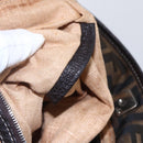 FENDI Zucca Canvas Celeria Tote Bag Black Brown Silver Auth am9502-12