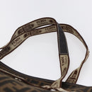 FENDI Zucca Canvas Celeria Tote Bag Black Brown Silver Auth am9502-14