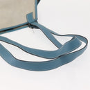 HERMES Giardinier PM Tote Bag Canvas Leather Beige Blue Auth am9505-7