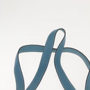 HERMES Giardinier PM Tote Bag Canvas Leather Beige Blue Auth am9505-8